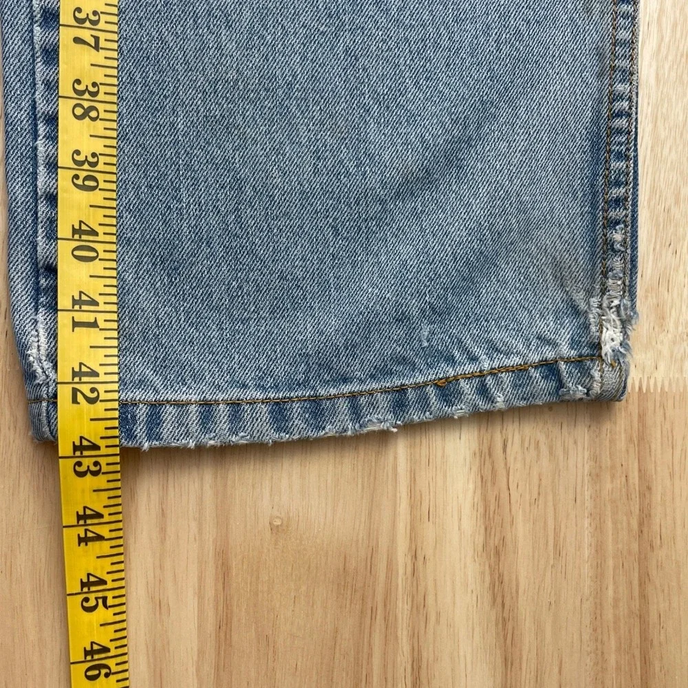 Levis 505 Regular Fit Light‎ Wash Straight Leg Denim Jeans Mens 38x32 Blue